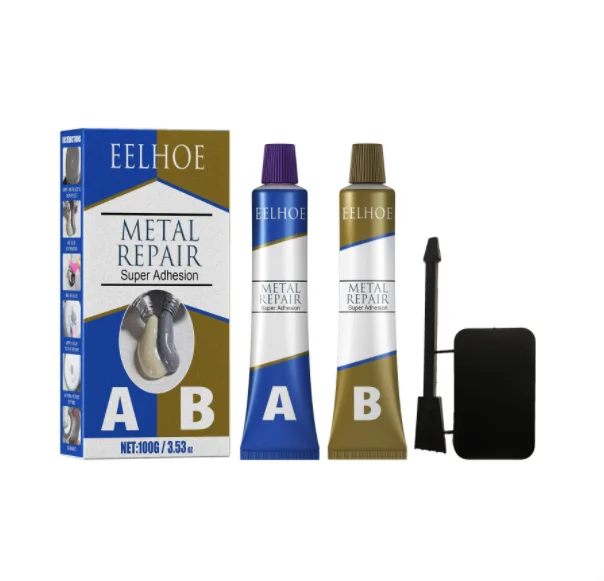 Metal Glue,  High Temperature Heat Resistant Glue for Metal, AB-Metal Adhesive & Liquid Weld for Metal in lieu of Welding