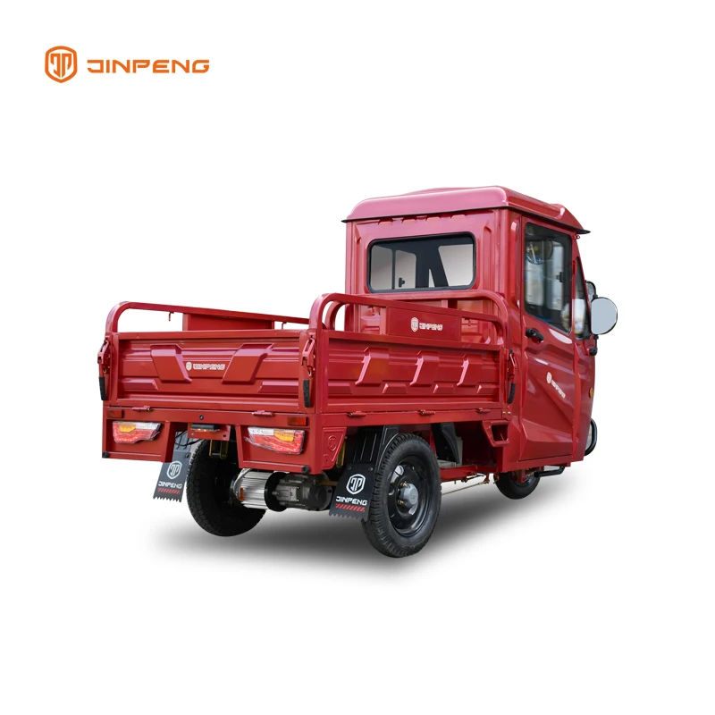 Jinpeng ЕС homologation грузовой трицикл 3 колеса 72V 2000W трехколёсный велосипед с большой ящик и закрытой кабиной