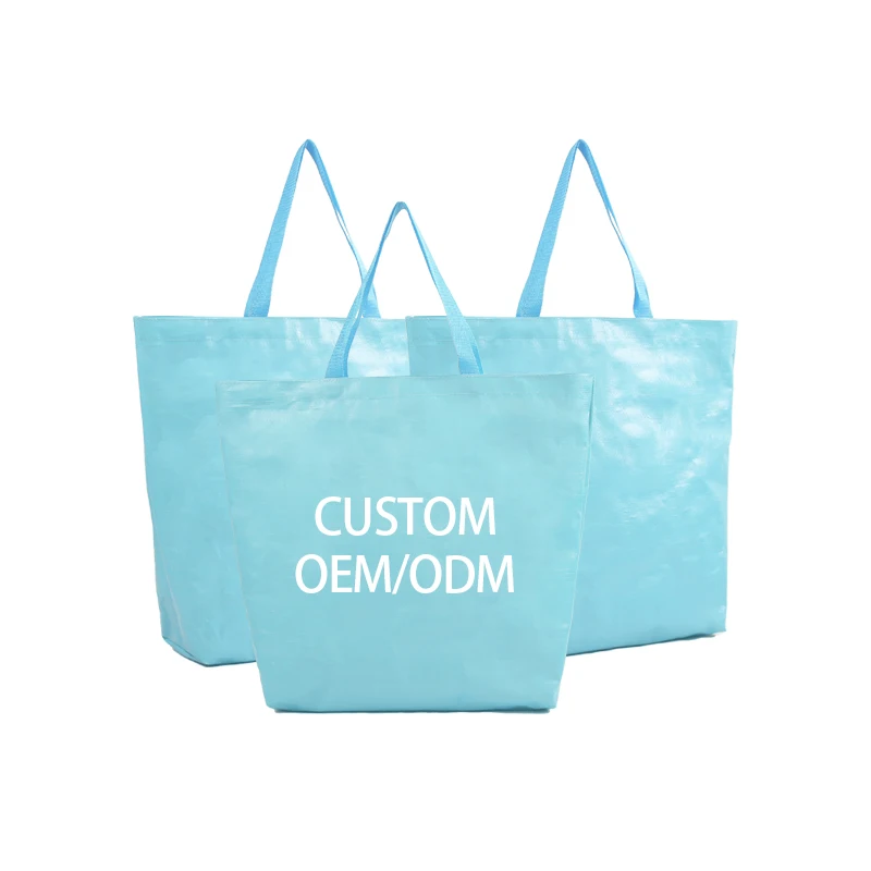 Wholesale custom shape size pp folding woven shopping bag