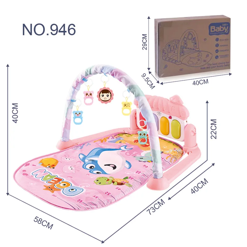 Wholesale Musical Piano Play Mat Game Colorful Kick N Play Piano Infant Activity Carpet Gym Baby PlayMat