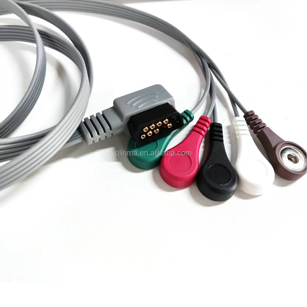 Кабель ЭКГ Holter с 5 проводами, совместимый с телеметрическим мониторингом Philips