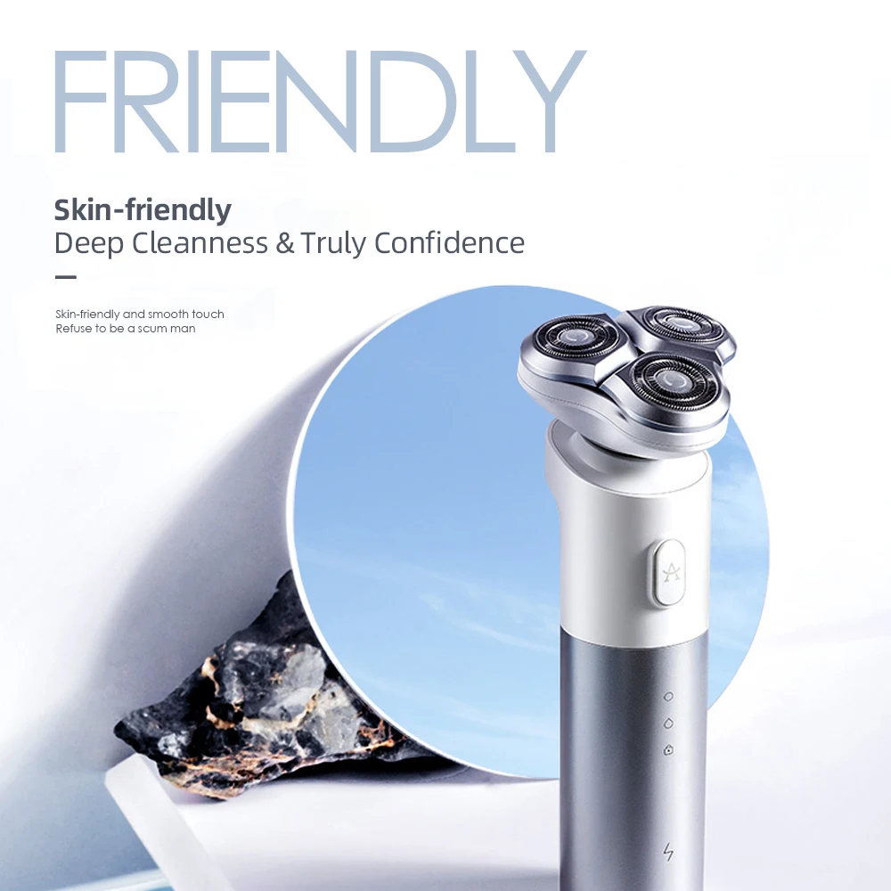  Intelligent Smart Type App Connected Electric Shaver Portable Dry Wet Triple Blade Waterproof Shaving Razor For