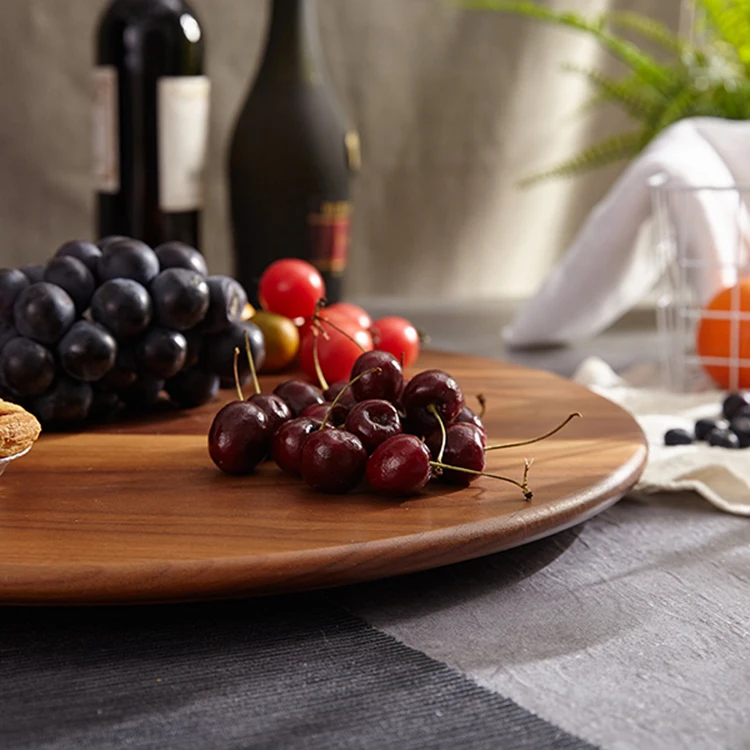 
Environmental Friendly Round Kitchen Dining Table Walnut Wooden Turntable Lazy Susan 