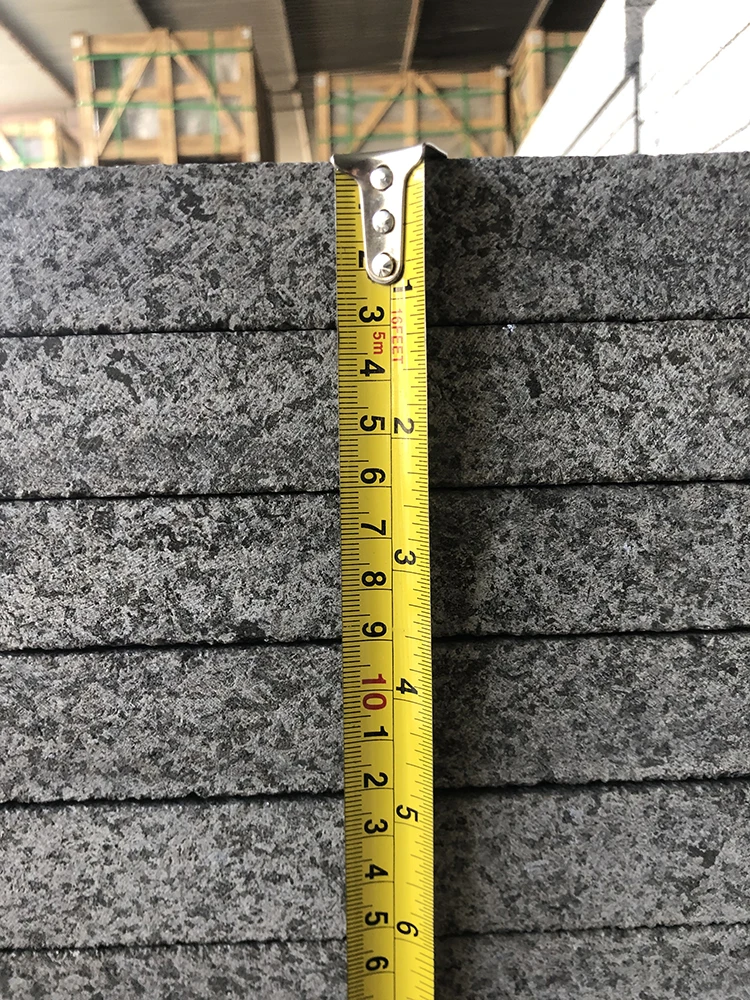 Top Quality Granite Floor Tiles Dark Grey Cutting To Size 60x60 Granite Flamed Tile