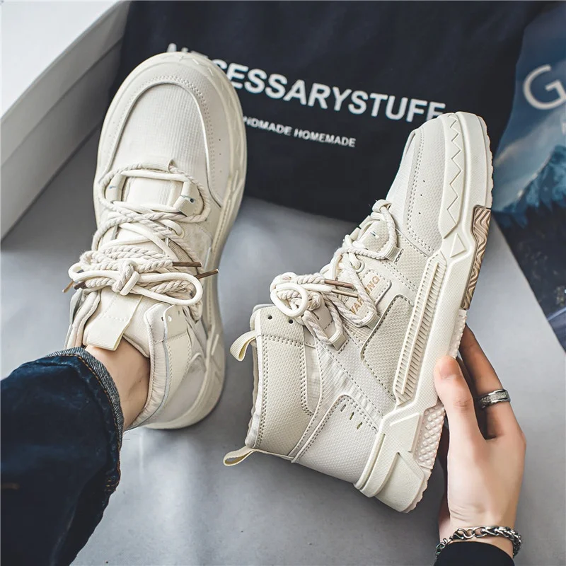 High Quality High Top Men Shoes Custom Men Sneakers Fashion Breathable Flat Shoes Comfortable Skateboarding Shoes