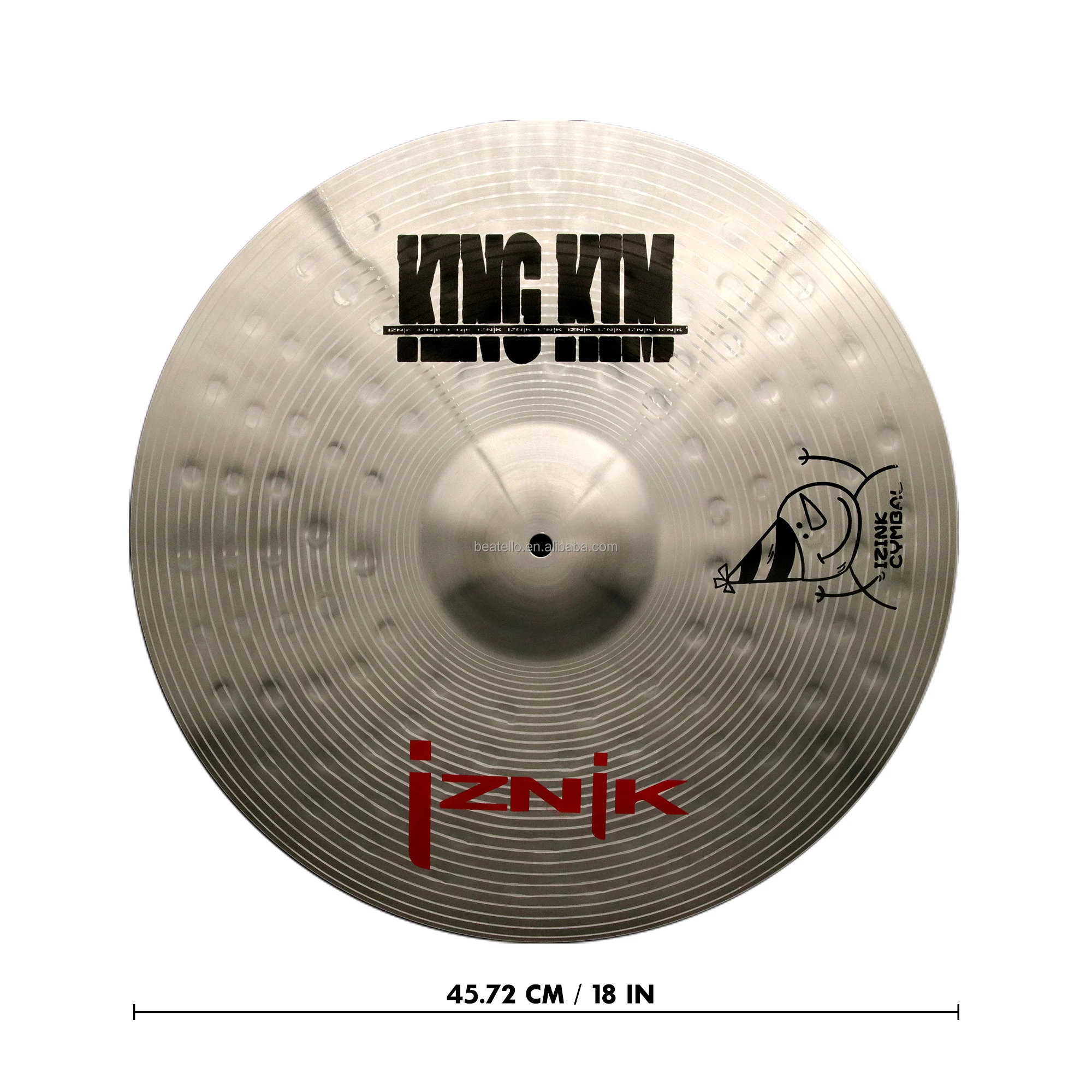 IZINK Crash Cymbal 18'  Heavy Crash Professional For Drum Kit Durable Titanium Alloy Cymbal One Piece Heavy Duty Cymbal