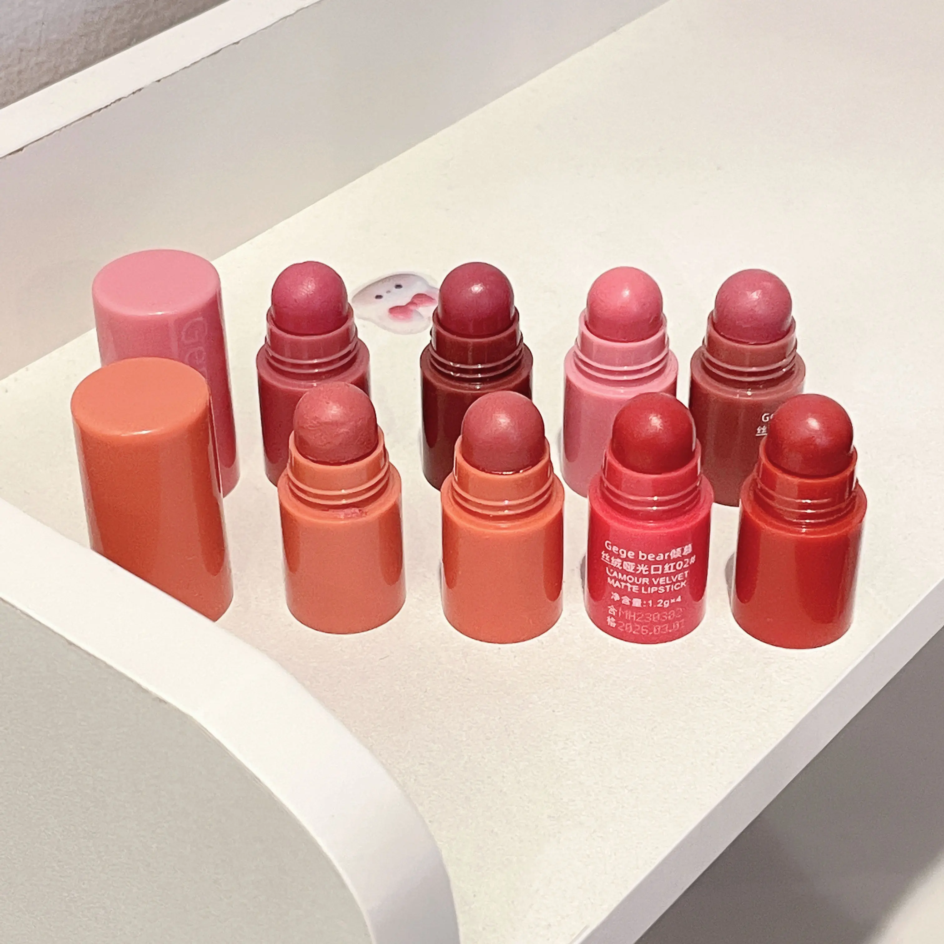 Private Label Makeup Lip Crayon Lipstick One Four Color Gradient Waterproof Long Lasting Velvet Formula Matte Lipstick Gloss