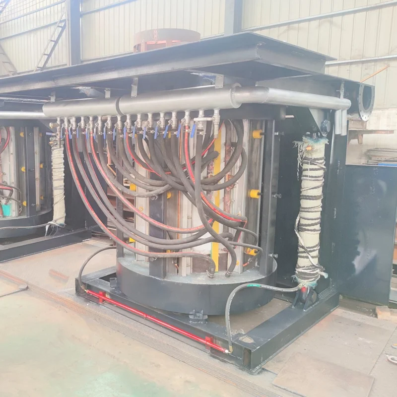 1Ton 45 minutes steel shell aluminum scraps smelter induction melting furnace