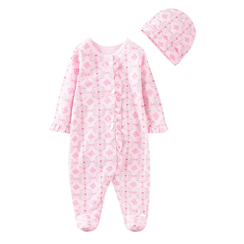 
2 sets of autumn newborn baby suit 0-1 year old baby Jumpsuit 100% Cotton autumn baby Jumpsuit cartoon clothing 