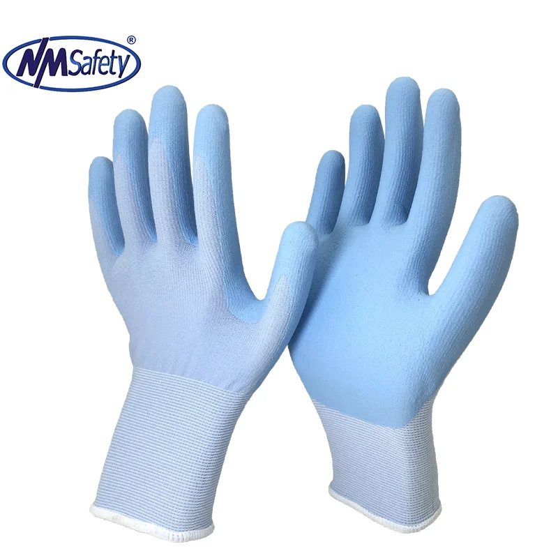 NMSAFETY 13g nylon liner coated micro foam nitrile on palm anti oil custom logo gloves man  EN388 2016 4121X