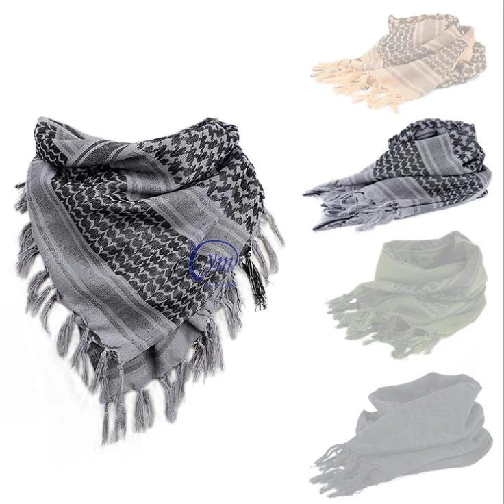 100% Cotton Windproof Military Shemagh Tactical Desert Keffiyeh Scarf Wrap