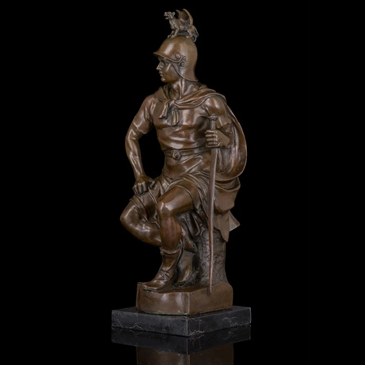 European style bronze sculpture of ancient Greek and Roman armor Warrior