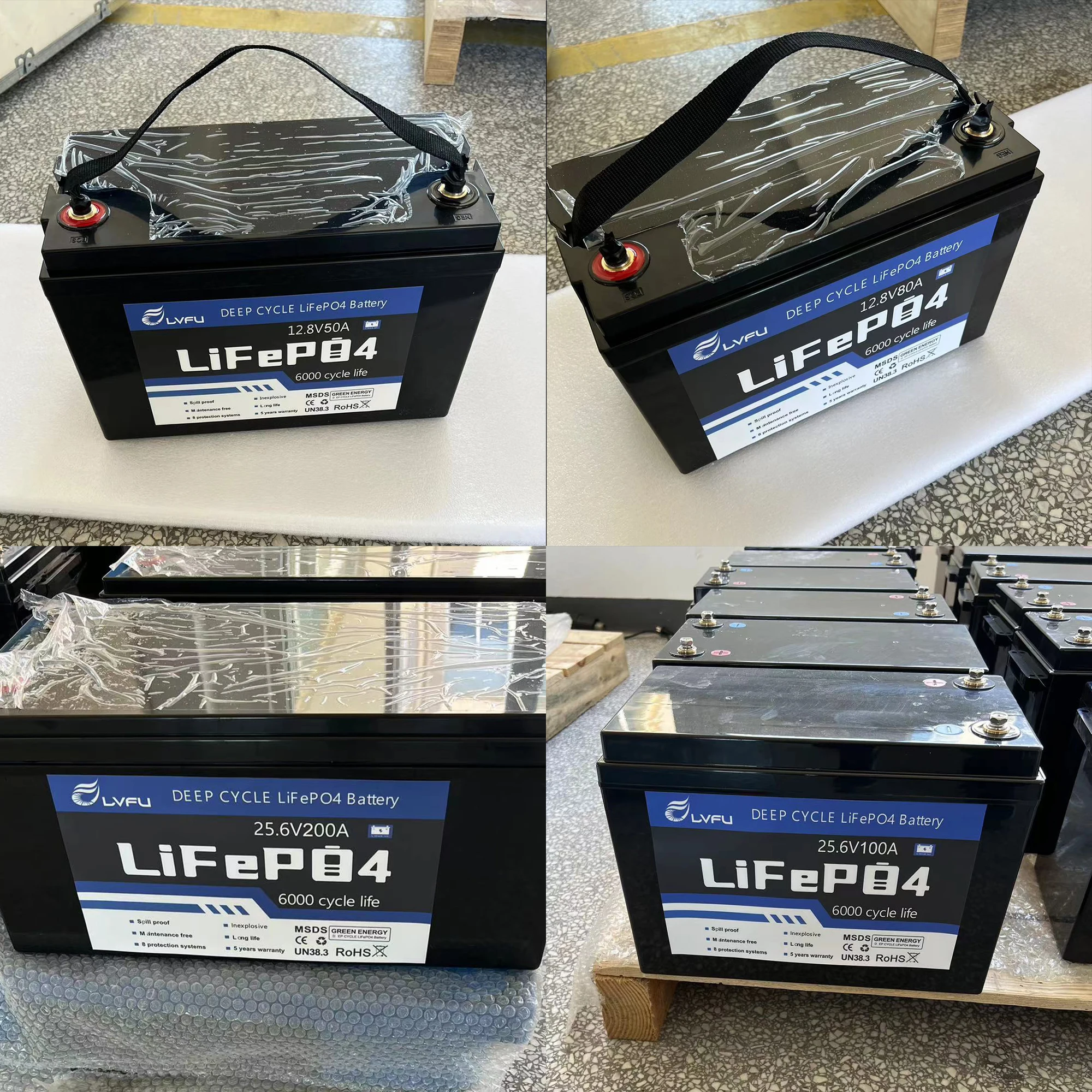 Lifepo4 battery 24v 100ah Lithium Iron Battery Pack  25.6V 100 Ah 200ah Lifepo4 Battery Long Cycle Life For boat