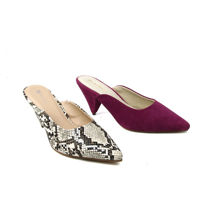 Luxury Custom Designer 2 Colors Ladies Women Casual Heeled Sandals Slipper High Heels Pumps Shoes