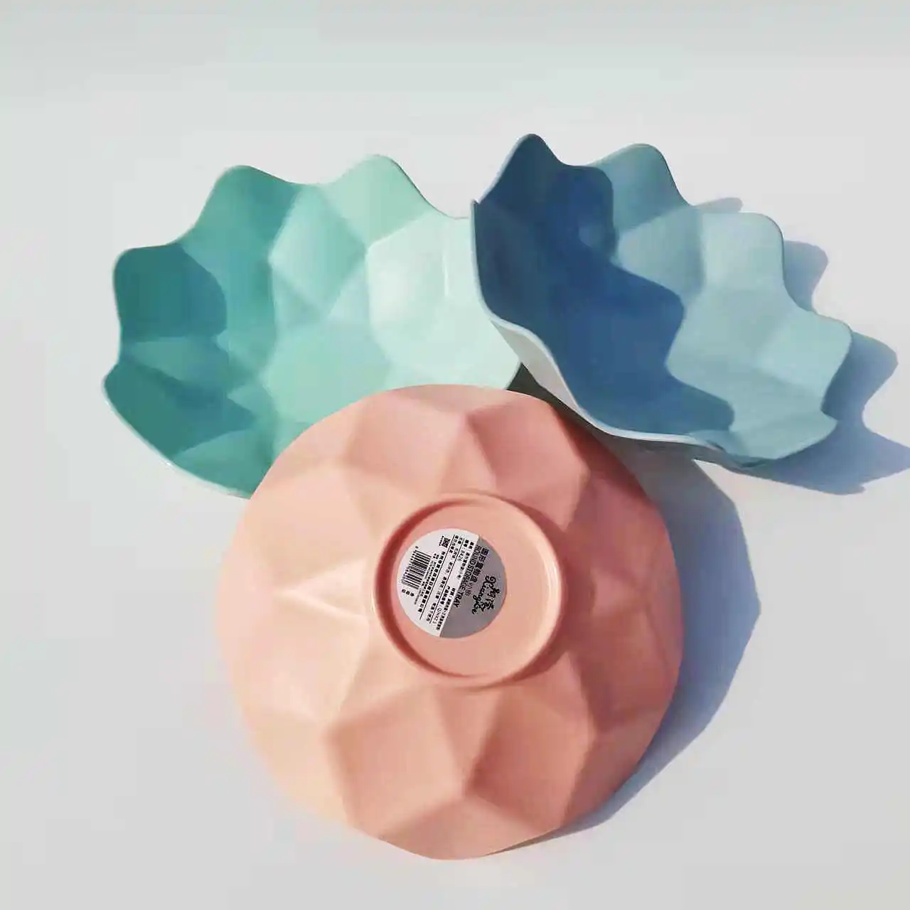 Round Octagonal Diamine Fruit Plate Colourful Fruit Plate Frosted Sundries Tray Coffee Table Decoration