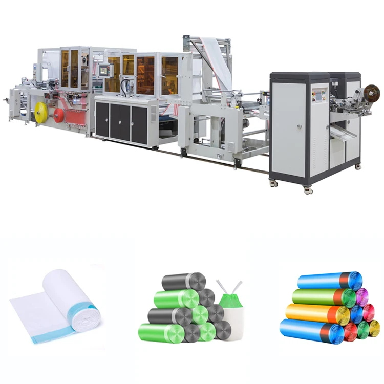 Draw Tape Trough Waste Plastic Garbage On Roll Bag Making Machine Polyethylene Bag On Roll Machine