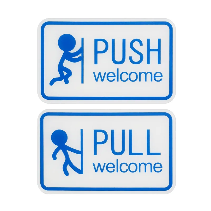 Acrylic push-pull sign door glass door left and right mobile door hotel sign