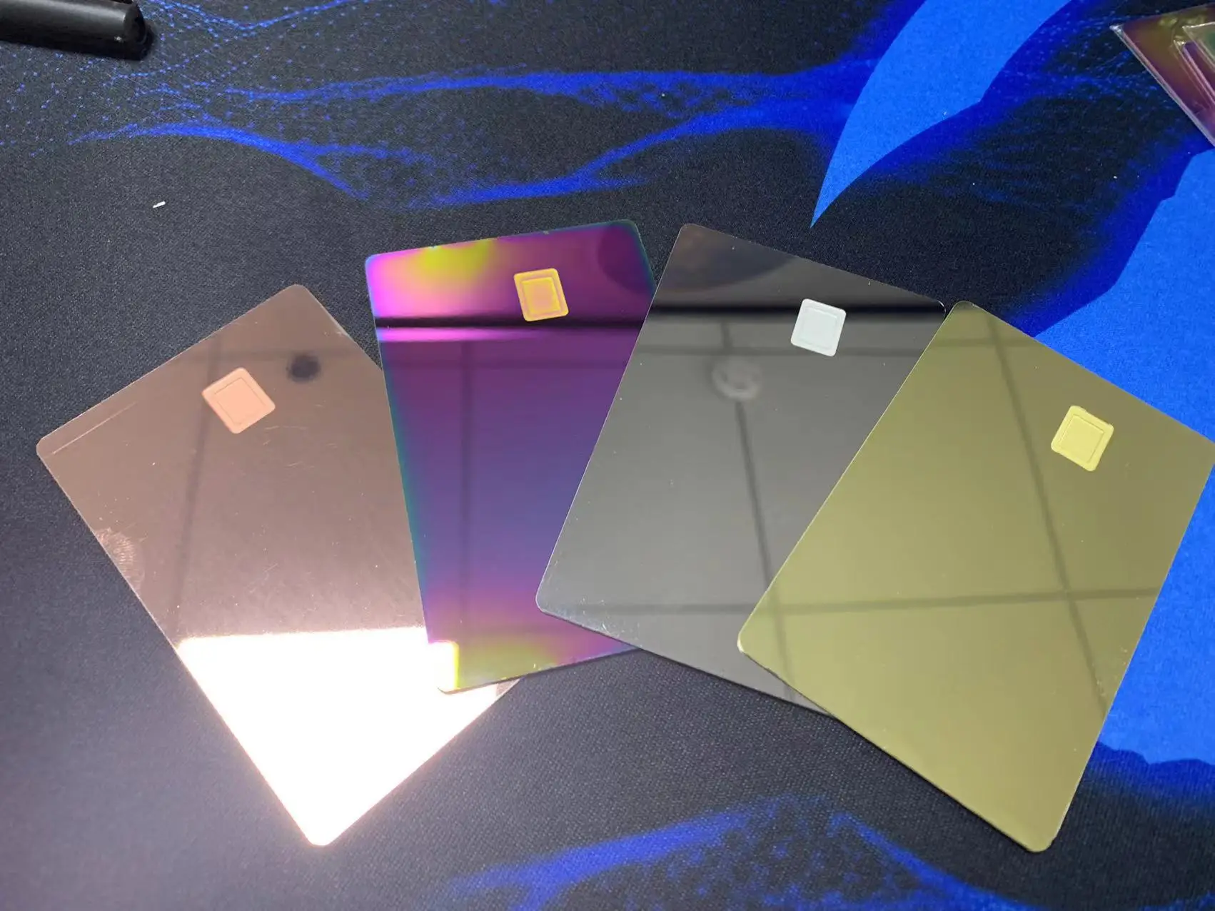 Fast Shipping Mirror Gold Silver 4442/4428 Chip Credit Card Blank Square Slot Metal Card Hot Sale