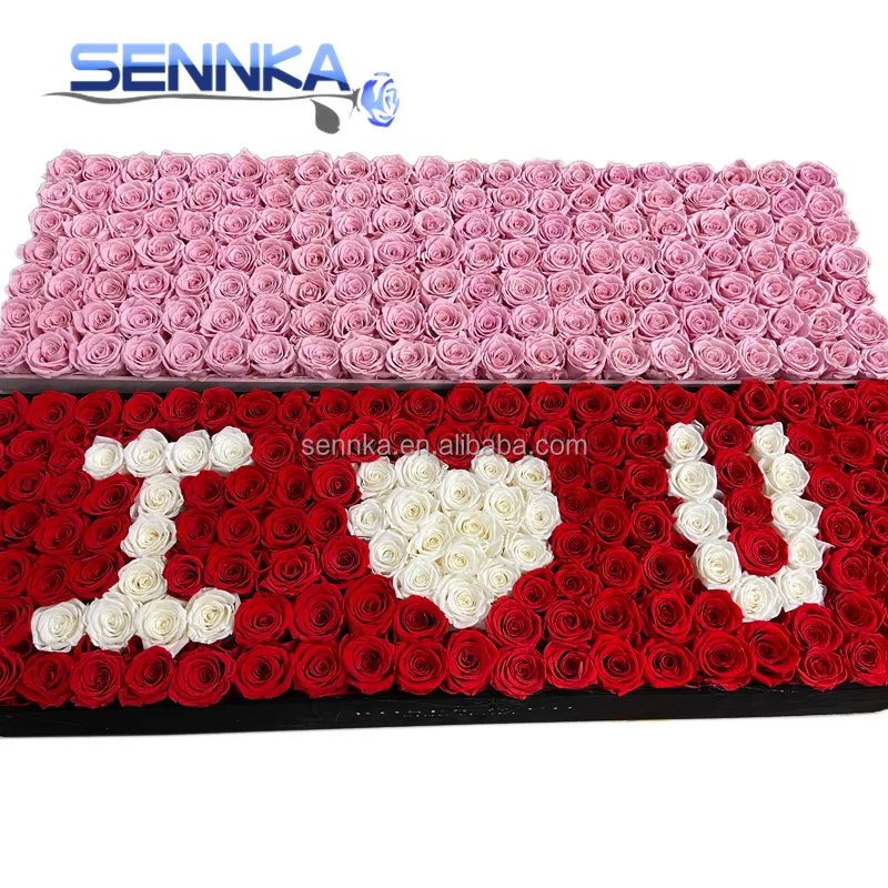 Wholesale  Preserved Rose ILOVEU Box Customized Flowers