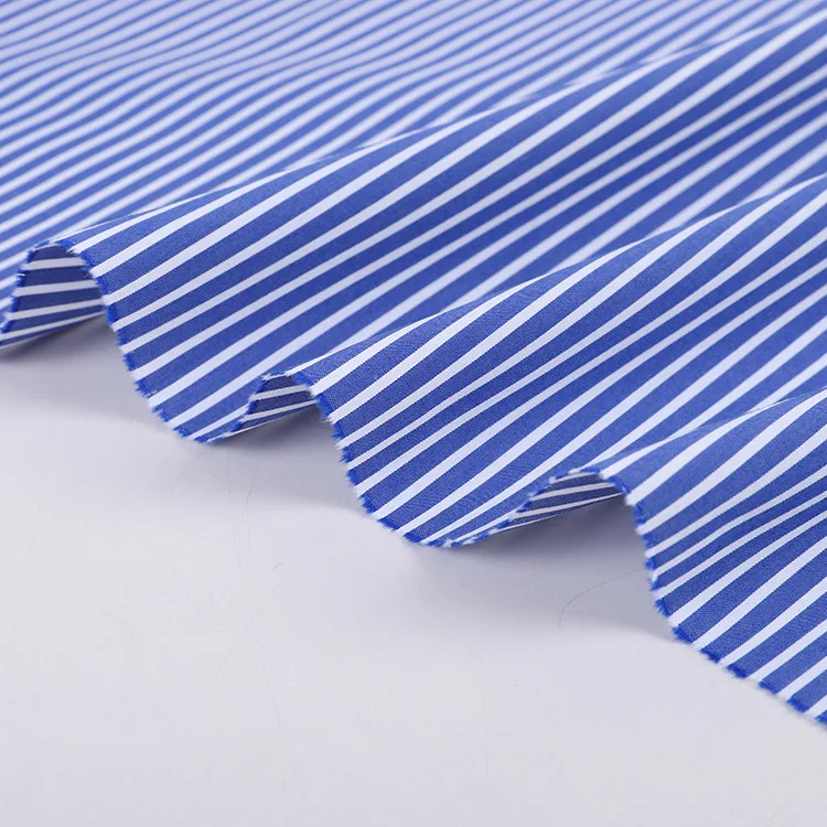 Stock yarn dyed Stripe Cotton Nylon Stretch Garment Material Fashion Stripe Shirt Fabric
