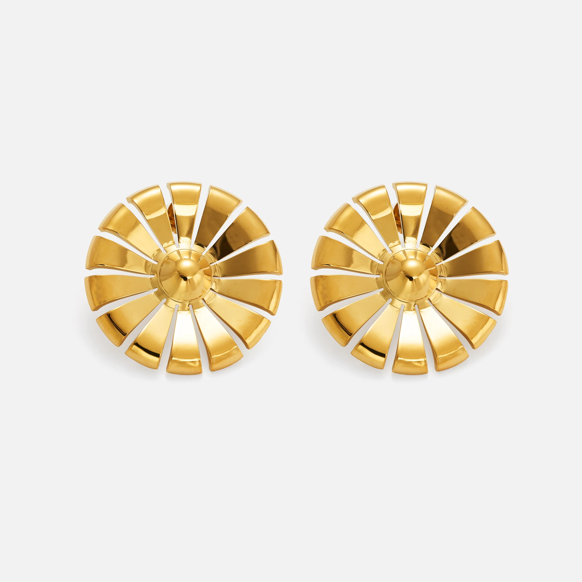 2024 Dazan New Winter HOT 18k Gold Plated Hypoallergenic Stainless Steel Vintage Gypsy Polished Sunflower Daisy Lady Earrings