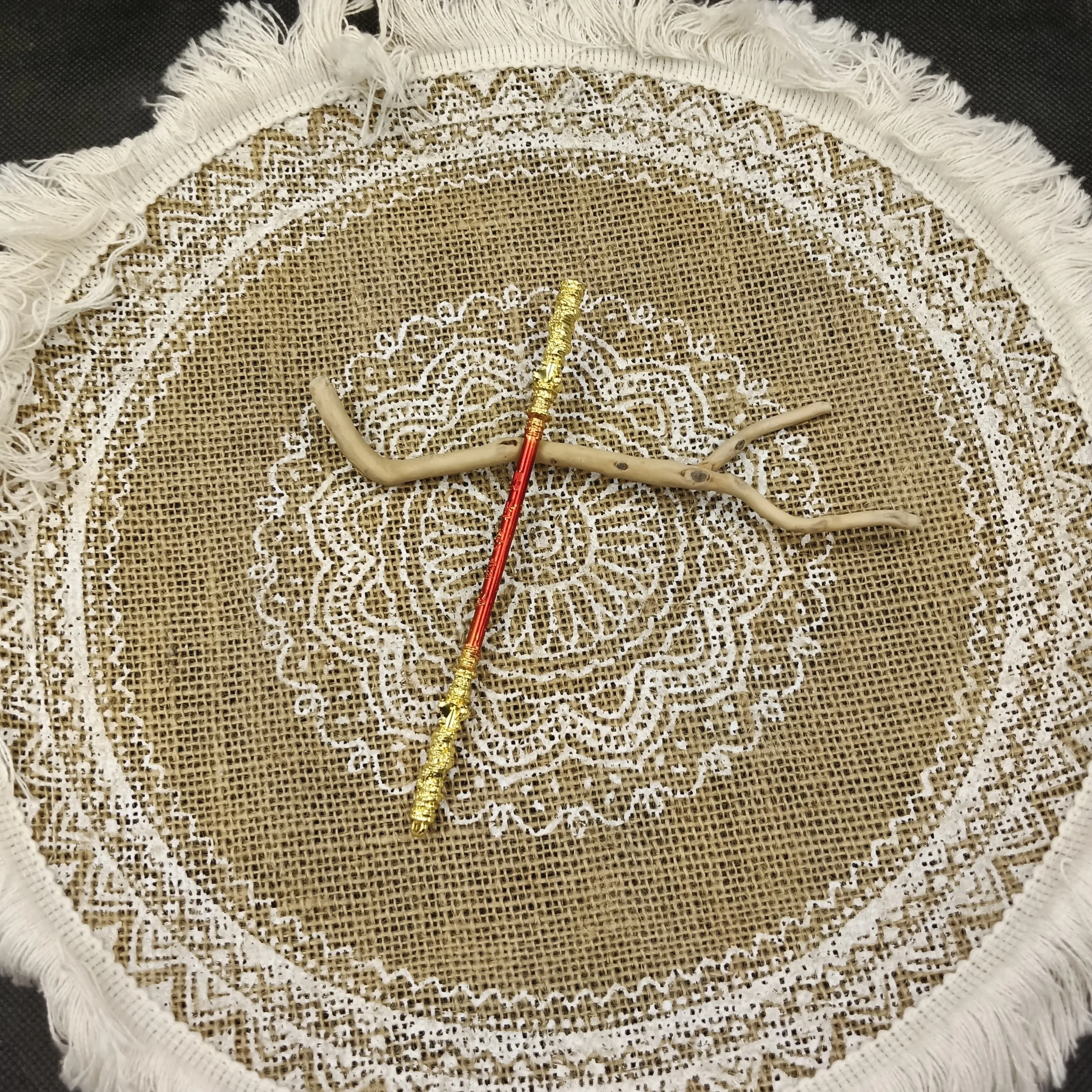 Custom color popular explosive game Hot Game Black Myth Wukong toy hornMetal craft Weapon sun wukong costume magic wand 15cm