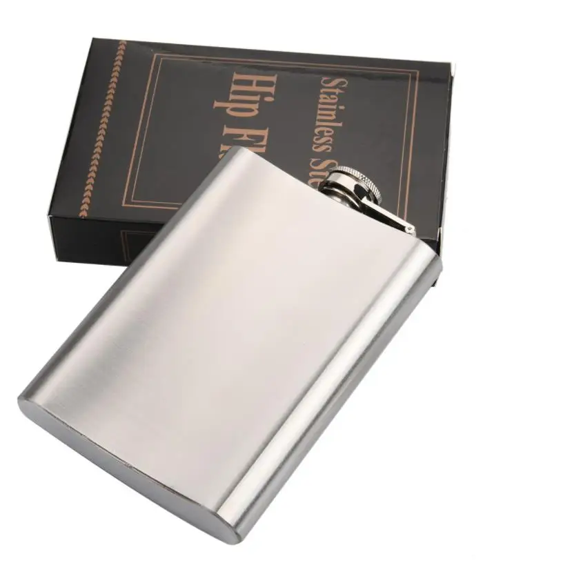 Wholesale Custom 8oz Stainless Steel Hip Flask Outdoor Portable Flagon 8 Ounce Hip-Flasks Whisky Alcohol Stoup Wine Pot