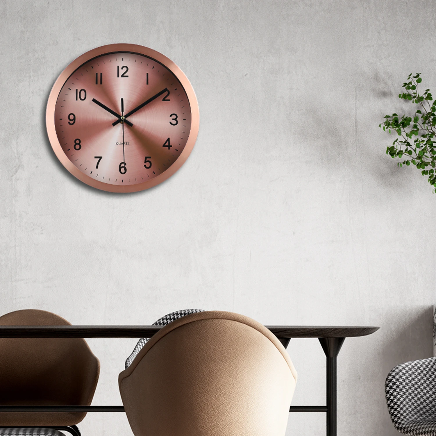 Quartz Metal Hanging Wall Clock Simple Modern Design  Stainless Steel Home Wall Clock