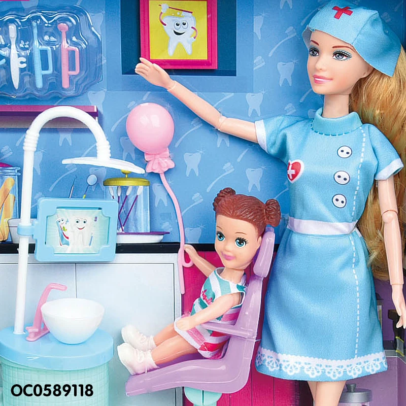 Pretend play dentist girl toy doctor doll kids with accessories
