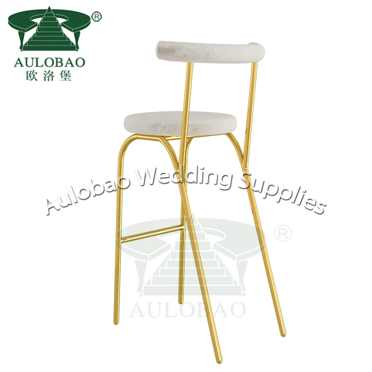 party event furniture cheap gold stainless steel high leg counter height bar stools