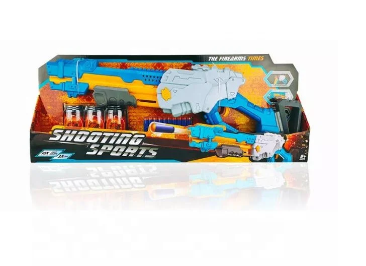 Kids Safety Rubber Soft Bullet Interactive Shooting Target Soft Bullet Space Rifle Gun Plastic Toy Gun Boy