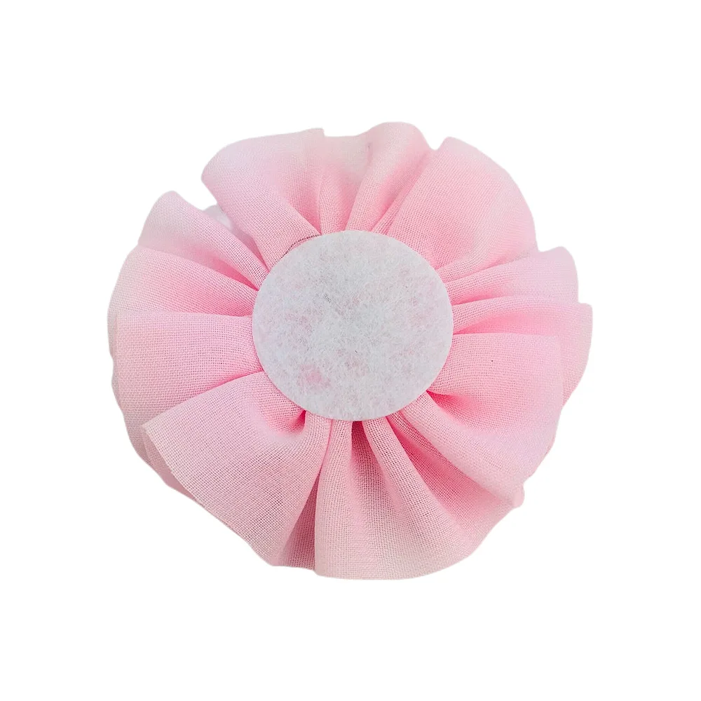 2024 7cm Chiffon Pleated Cloth Flower for Hairpin Hair Band Pet and Cat Dog Clothing Accessories Decorations