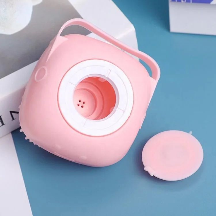 Dog Bath Brush Pet Massage Brush Shampoo Dispenser Soft Silicone Brush Dogs and Cats Shower Grooming Comb