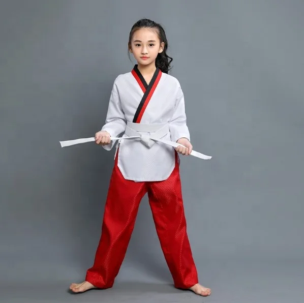 Костюм для боевых искусств Tae Kwon Do Gi Студенческая форма с белым