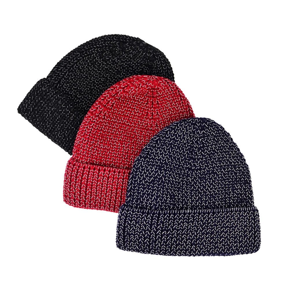 Модная спортивная шапка VCANFASHION с защитой от ночи, вязаная зимняя теплая Светоотражающая Шапка-бини на заказ