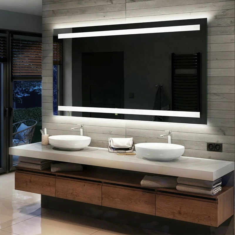 Wall Mounted Backlit Lights LED Bathroom Washing Room Basin Mirror
