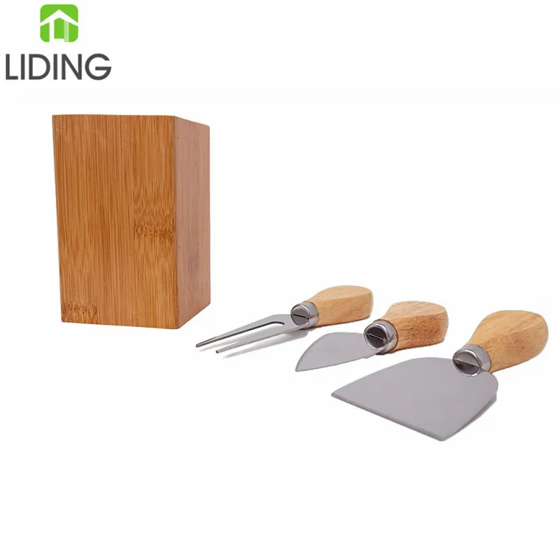 Bamboo Cheese Board Set with Wine Coasters, Ceramic Bowls, Cheese Knives and Knife Holder