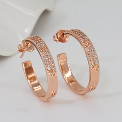 Aretes Brazilian 18K Gold Plated Trendy Luxury Ladies Hoop CC Shape Stud Earrings For Women Jewelry
