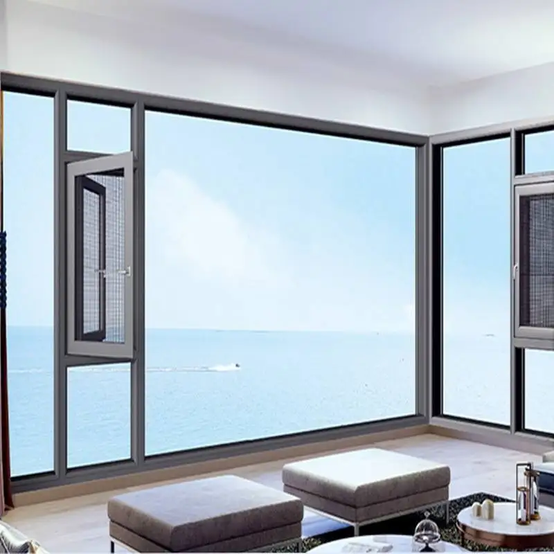 Aluminum Alloy Doors And Windows System Casement Windows French Window Glass Sound Insulation Heat Sealing Balcony Windows