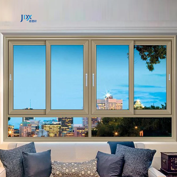 European Style Double Glazed Aluminum Glass Sliding Windows with Low-E Glass