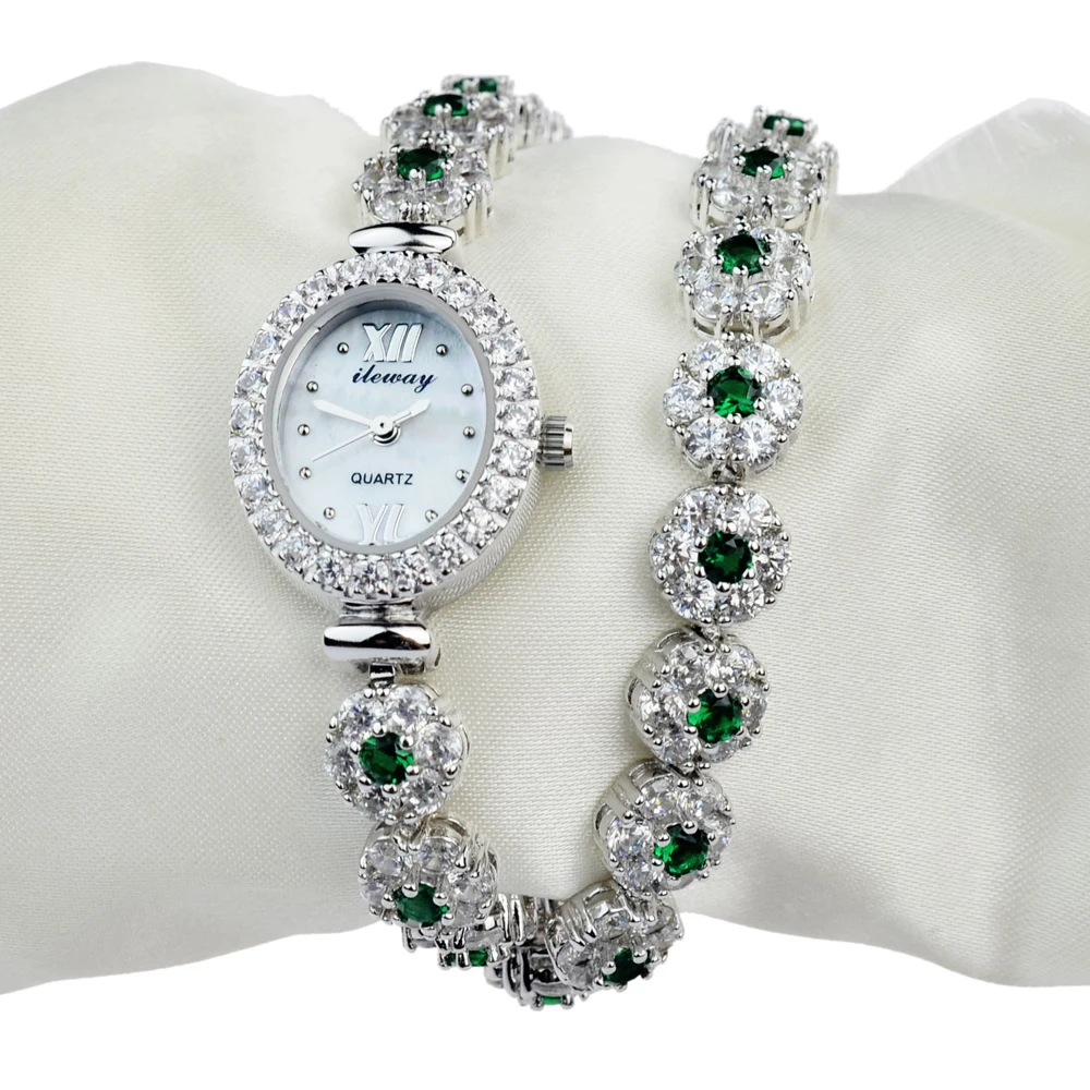 Diamond Ladies Charm Luxury Ileway Long Bracelet Luxury Brass Quartz Movt Fashion Women Watch