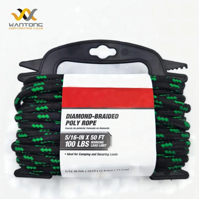 Hot-selling Multi-function 16 strand Polypropylene Diamond Braided Rope
