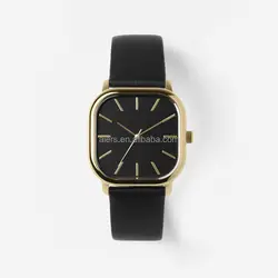 Fashion golden square quartz watch fashion design unisex watch stainless steel back cover 30M waterproof for male