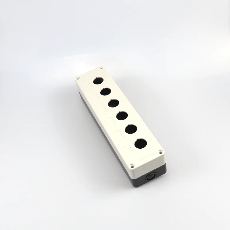 High quality environmental protection IP65 ABS plastic button switch box waterproof and dust-proof 6 holes white