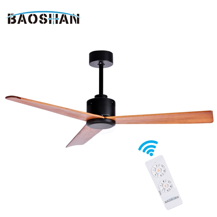 Cheap Price Wholesale 3 Solid Wood Blades Modern Decorative Ceiling Fan With Remote Control
