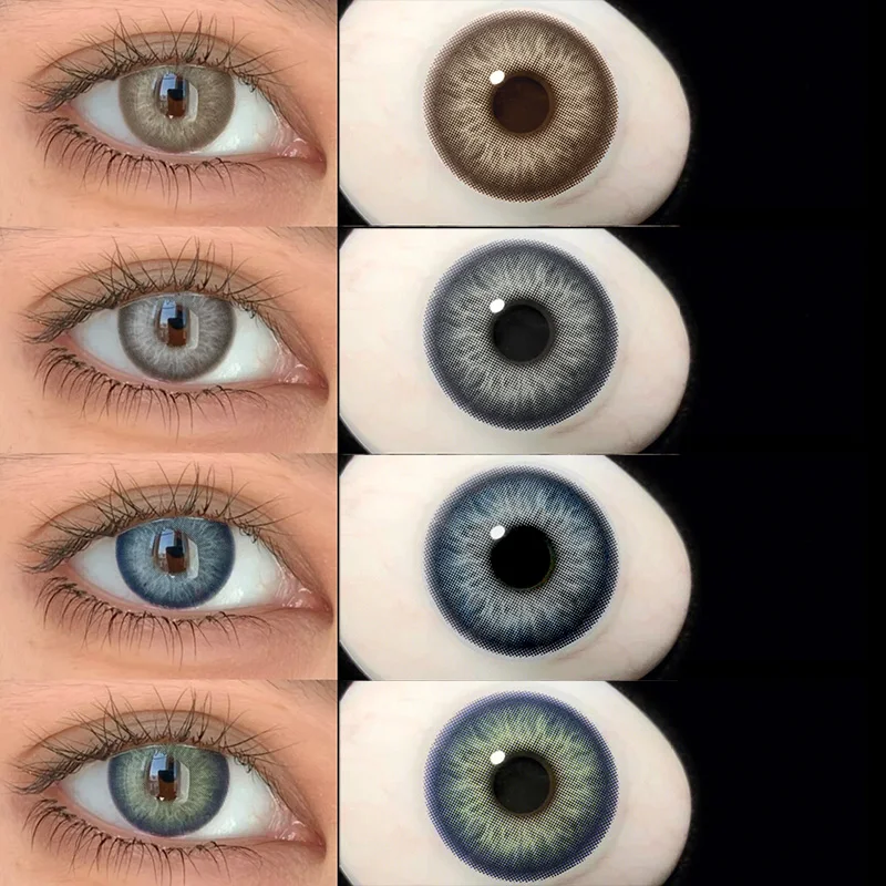 customized yearly natural blue color contact lenses with degree