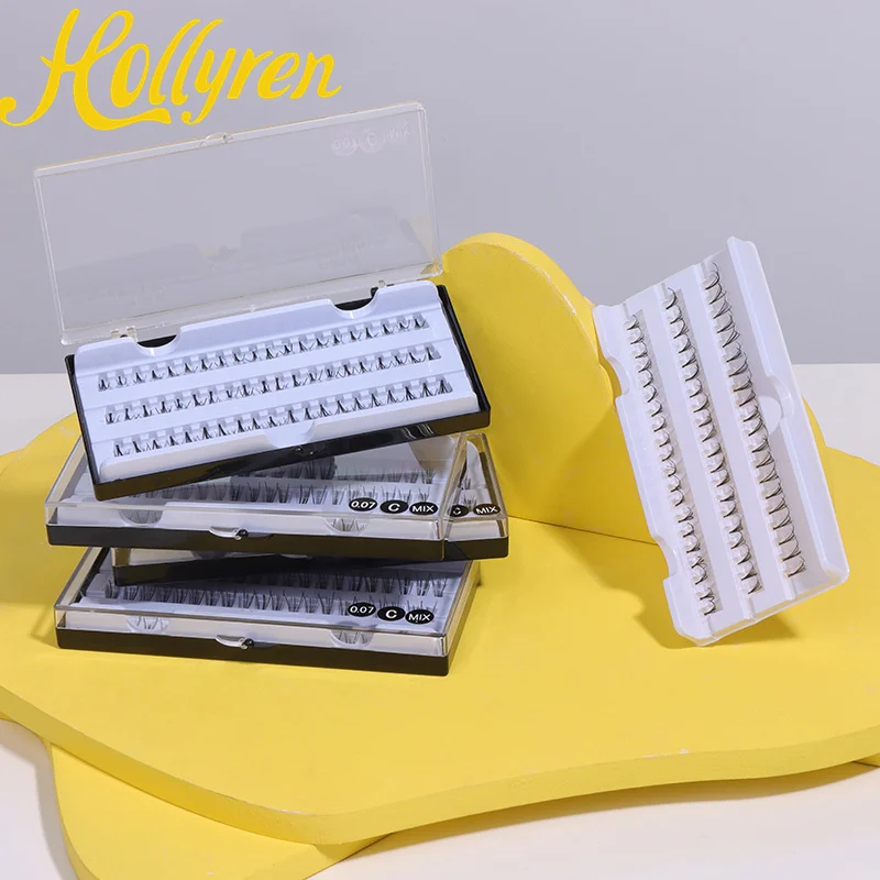 2022 hollyren new style Knot Free Cluster Eyelash Extension Eyelash Individual Flare Cluster individual false eyelashes