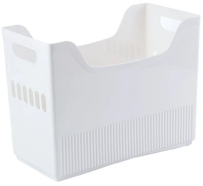 Plastic kitchen storage office folder transparent storage handle pulley storage basket