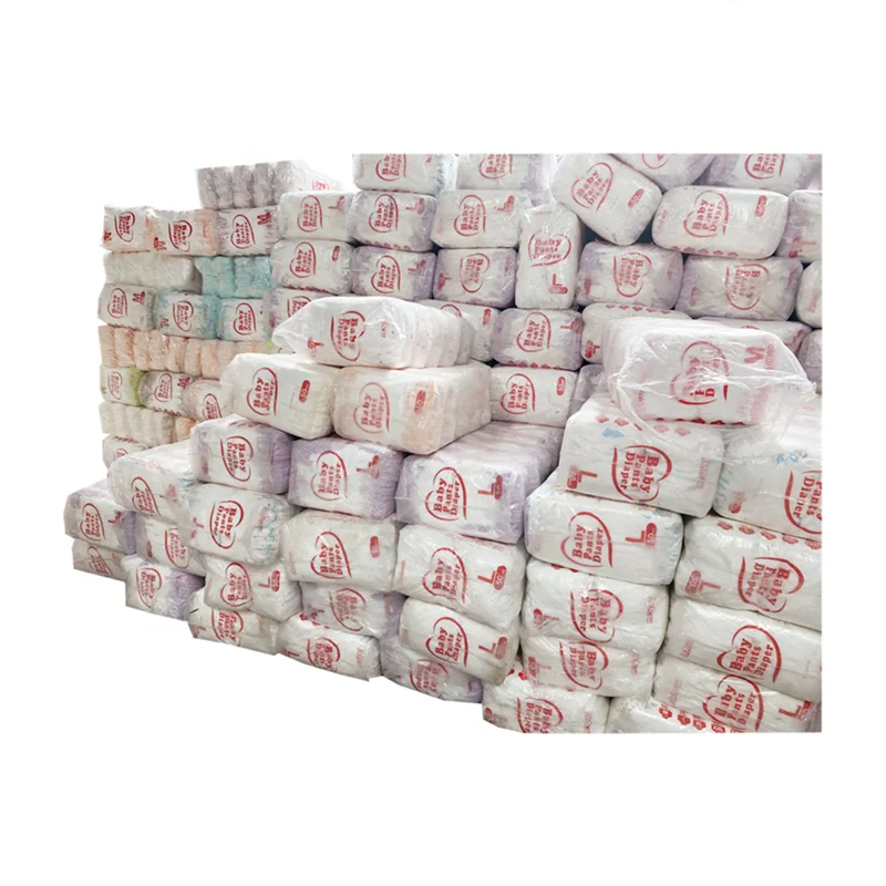 Free Sample Big Factory Baby Diapers Soft Care Stocklot High Quality B Grade Baby Diaper Nappies In China