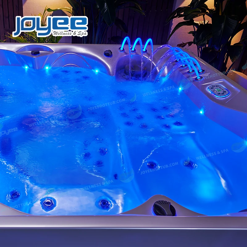 JOYEE Approval Outdoor Whirlpool Massage Balboa Acrylic Spa With Led Lights whirlpool bubble spas jacuzzier spas and hot tubs